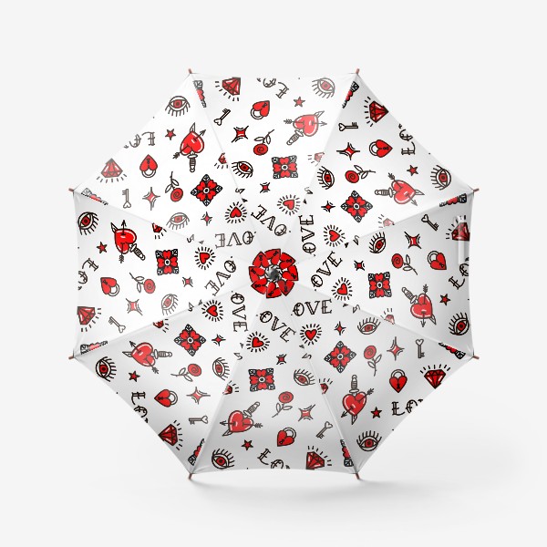 Зонт «День Святого Валентина в стиле Олд Скул. »