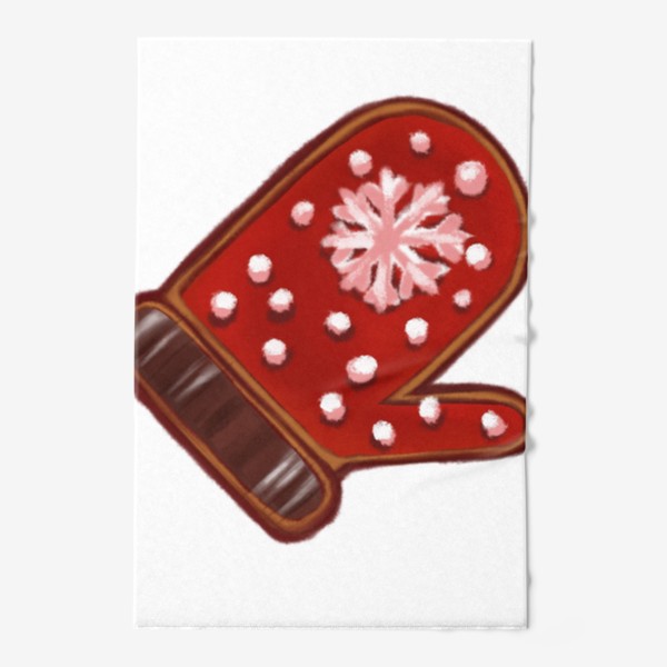 Полотенце &laquo;Варежка. Имбирное печенье. Съедобная открытка. Стикеры. Поздравление с Новым годом и Рождеством.&raquo;