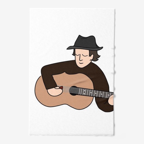 Полотенце «Блюзовый музыкант с гитарой и в шляпе»