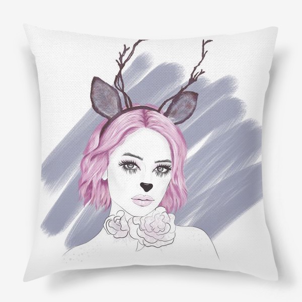 Подушка «Розовая девушка »