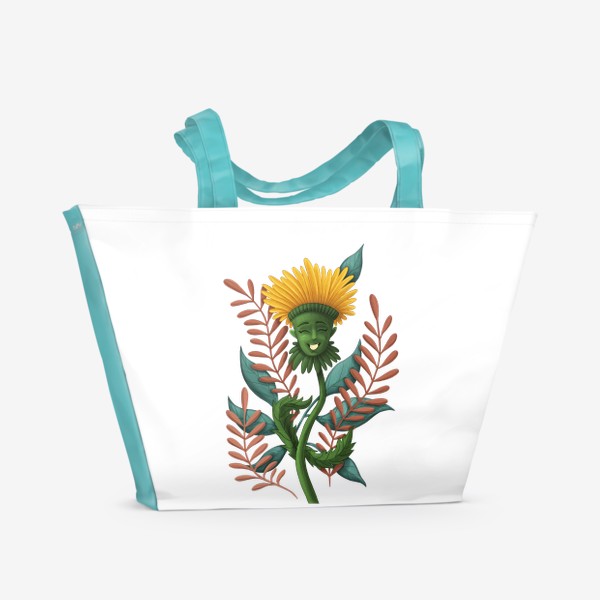 Пляжная сумка &laquo;Веселый цветок одуванчик&raquo;