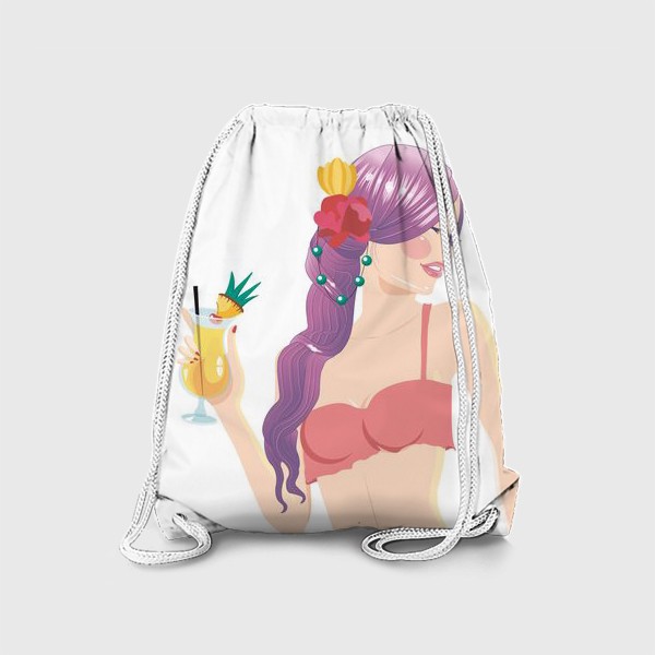 Рюкзак «Девушка с коктейлем»