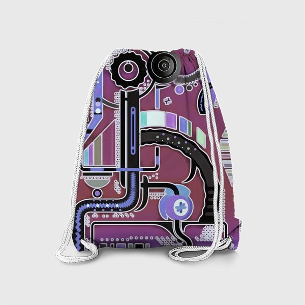 Рюкзак «Абстрактный Вектор 3 : техно бордовый»