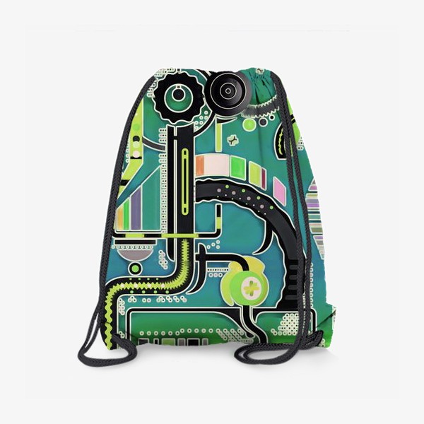 Рюкзак «Абстрактный Вектор 3 : холодный зелёный»