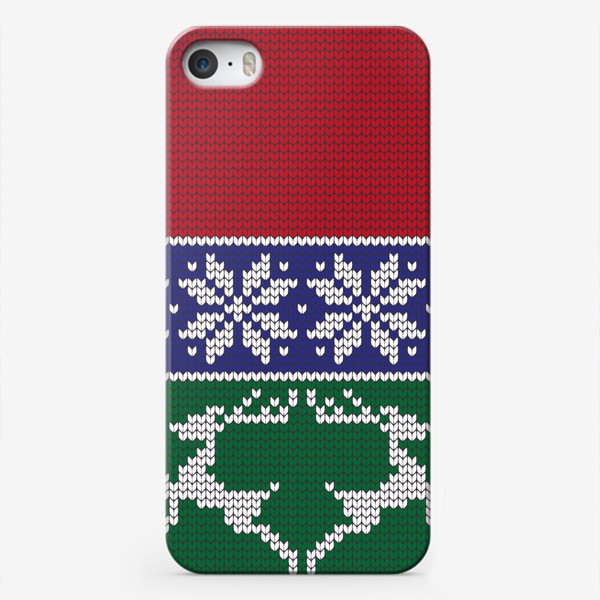 Чехол iPhone «Knitted Christmas and New Year pattern»