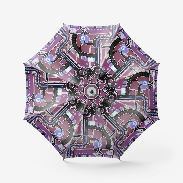 Зонт «Абстрактный Вектор 3 : техно бордовый»