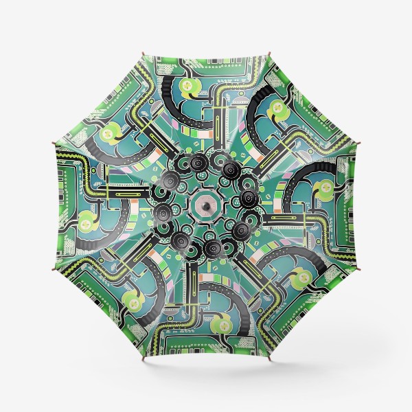 Зонт «Абстрактный Вектор 3 : холодный зелёный»