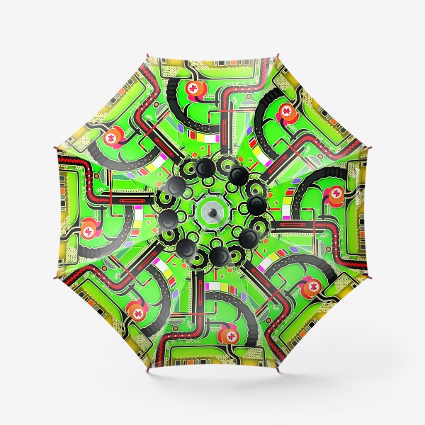 Зонт «Абстрактный Вектор 3 : яркий зелёный»