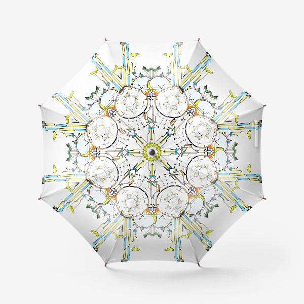 Зонт «Хай-Тек Чертёж абстрактный : тёплый»