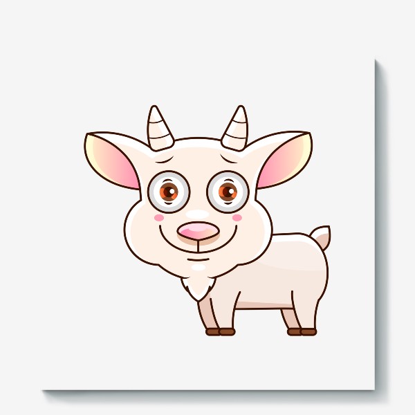 Холст «Outlined billy goat. Vector line art illustration coloring»