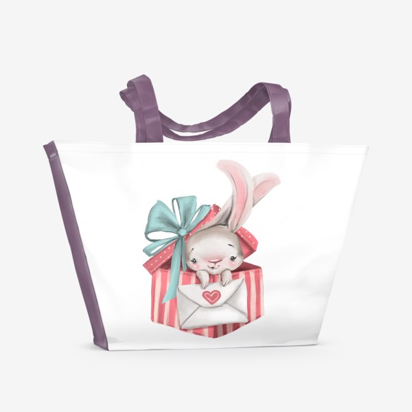 Пляжная сумка «Любовь, заяц, подарок»