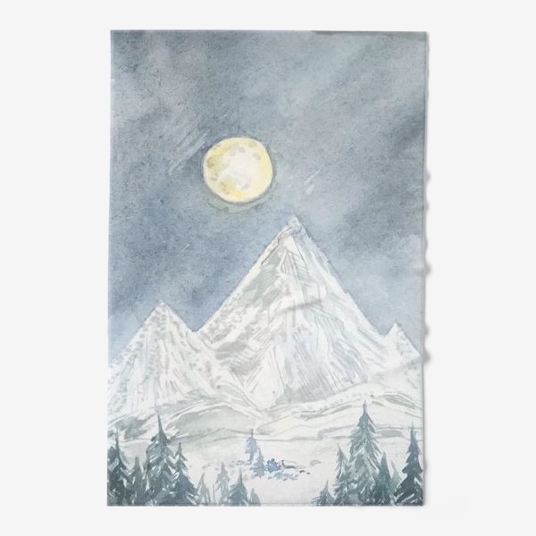 Полотенце &laquo;"Полная Луна и горы" постер&raquo;