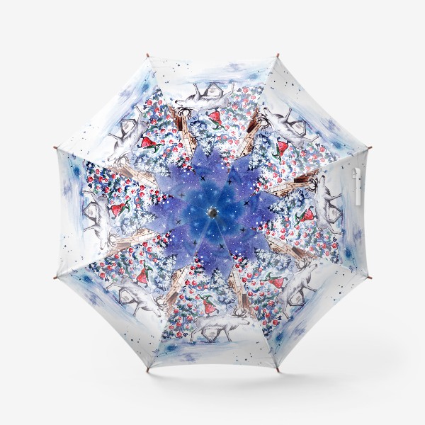 Зонт «зимние забавы»
