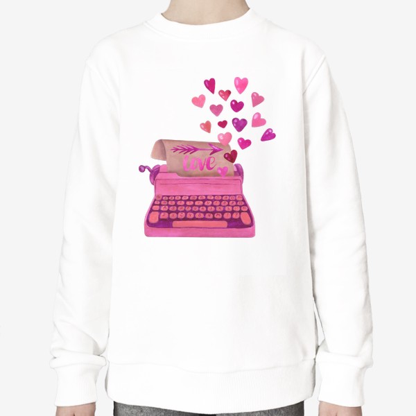 Свитшот «Винтажная печатная машинка печатает признание в любви»