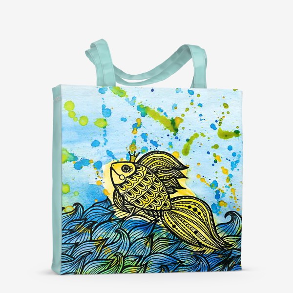 Сумка-шоппер «Золотая рыбка и море»