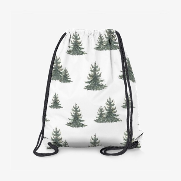 Рюкзак «Хвойный лес, акварельный паттерн»