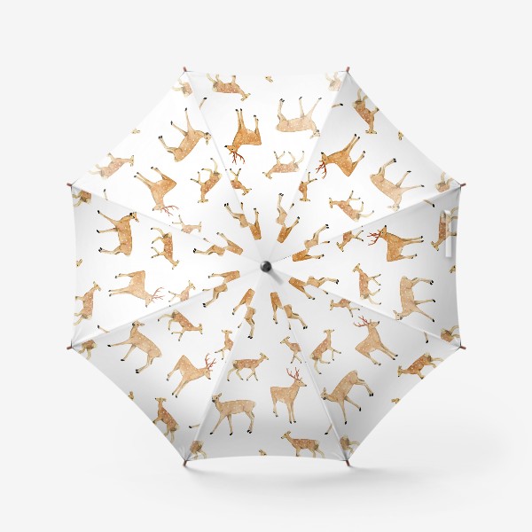 Зонт «Пятнистые олени, акварельный паттерн»