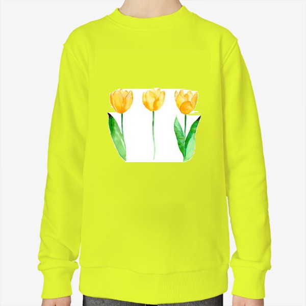 Свитшот «Желтые тюльпаны. Акварель.»