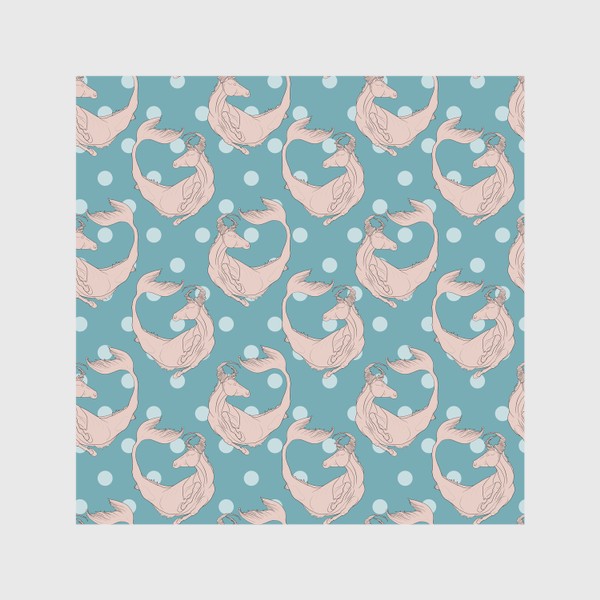 Шторы «Fishhorse blue dotted pattern»
