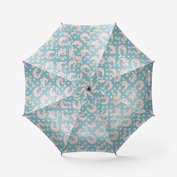 Зонт «Fishhorse blue dotted pattern»