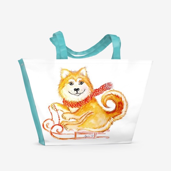 Пляжная сумка «Собака Акита»