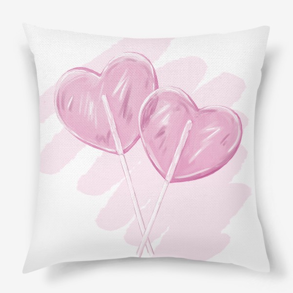 Подушка «Розовые леденцы в форме сердца»