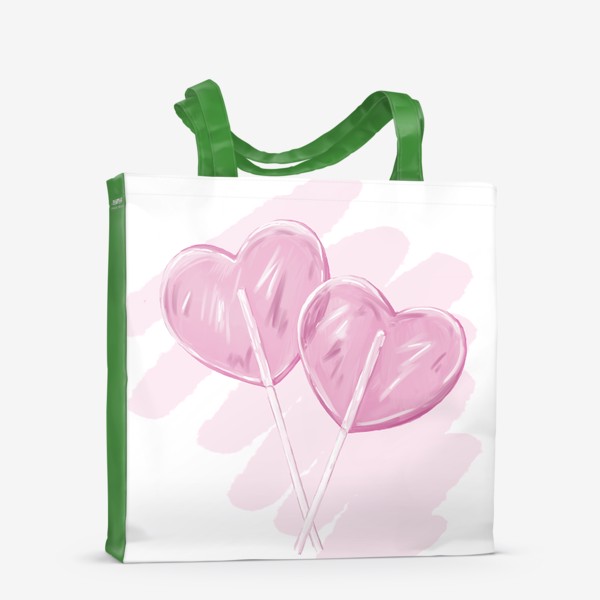 Сумка-шоппер «Розовые леденцы в форме сердца»