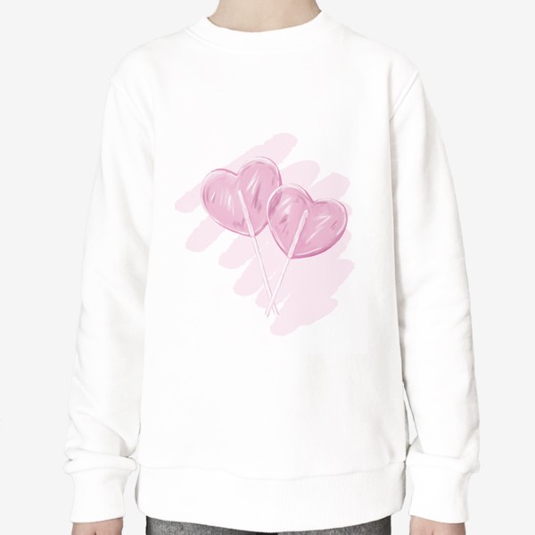 Свитшот «Розовые леденцы в форме сердца»