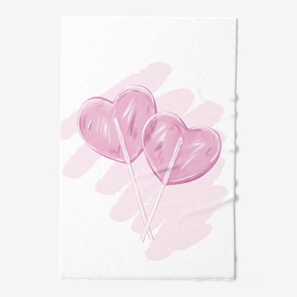 Полотенце «Розовые леденцы в форме сердца»