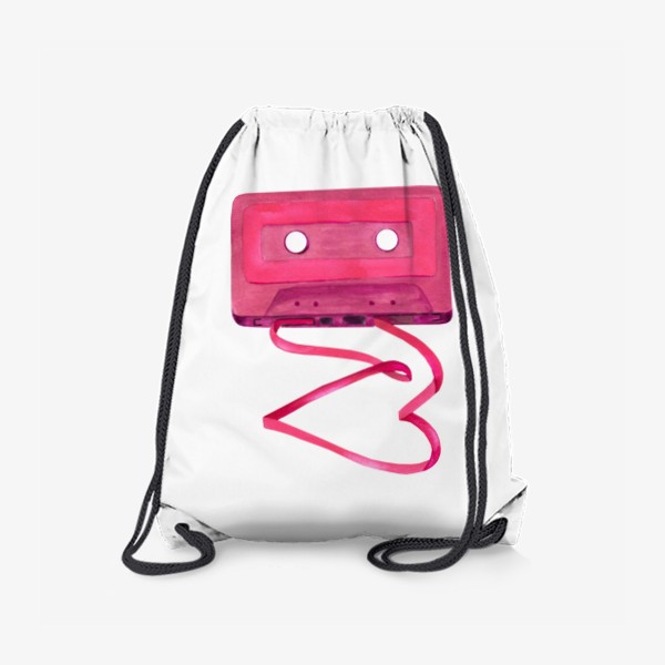 Рюкзак « Винтажная аудиокассета  с сердцем из плёнки»