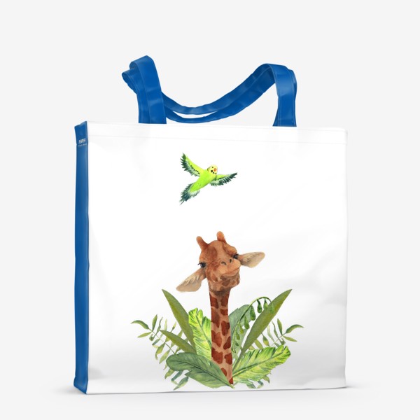 Сумка-шоппер «жираф и птичка»