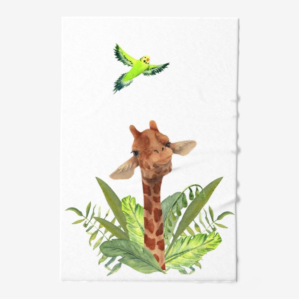 Полотенце «жираф и птичка»