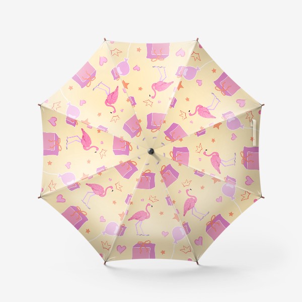 Зонт «Милые розовые фламинго. Детский паттерн»