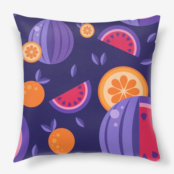 Подушка «Арбуз и апельсины»