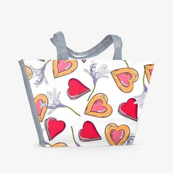 Пляжная сумка «сладкие сердечки»
