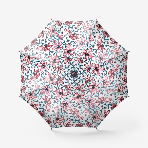 Зонт «Паттерн акварельные цветы»