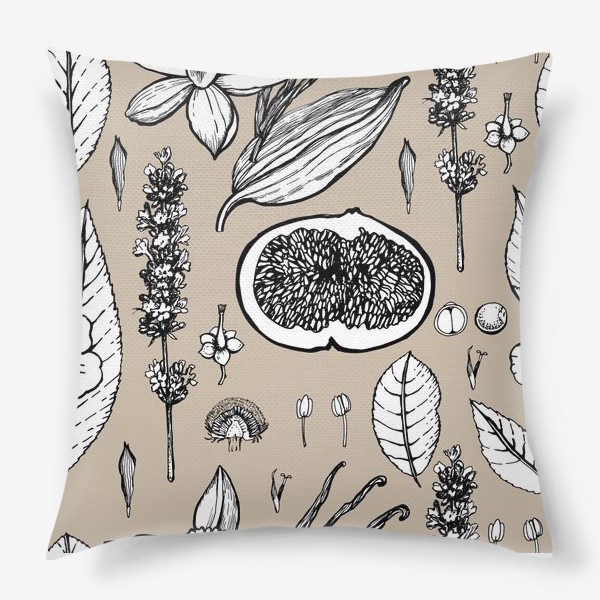 Подушка «Графический ботанический паттерн»