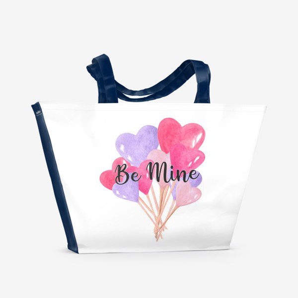 Пляжная сумка «День Влюбленных. Be Mine. Сердечки»