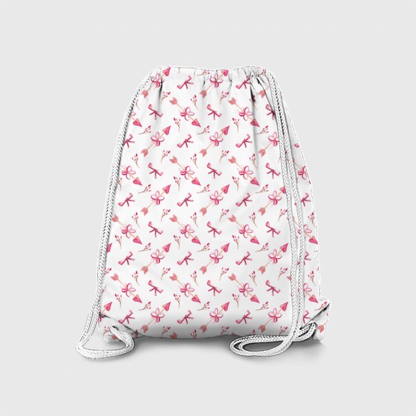 Рюкзак «Орнамент со стрелами, ленточками и веточками на тему любви»