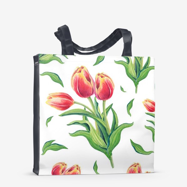 Сумка-шоппер «Яркие тюльпаны на белом»