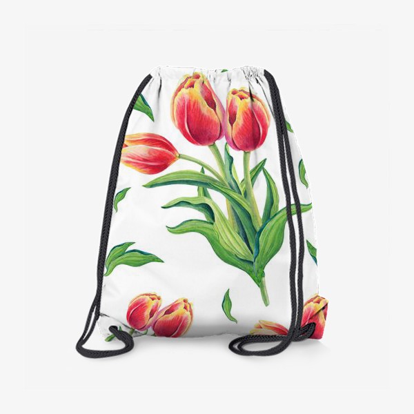 Рюкзак «Яркие тюльпаны на белом»