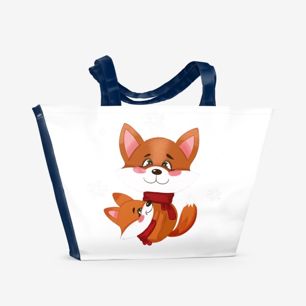 Пляжная сумка «Лиса с лисёнком»