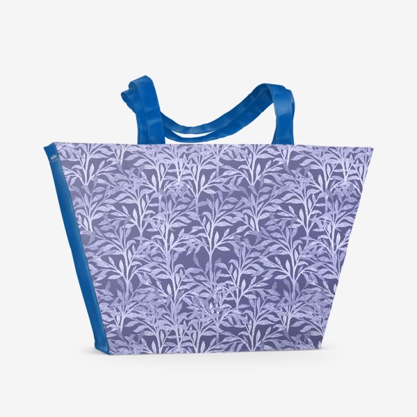 Пляжная сумка «Веточки на светло фиолетовом фоне»