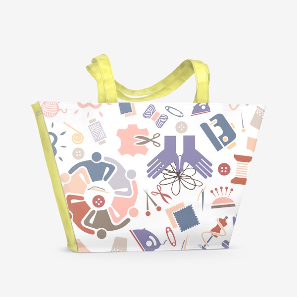 Пляжная сумка «Содружество креативных людей, паттерн»