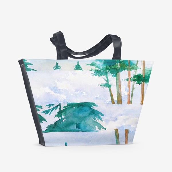 Пляжная сумка «Лес и облака»