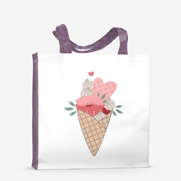Сумка-шоппер «Мороженое букет День всех влюбленных»