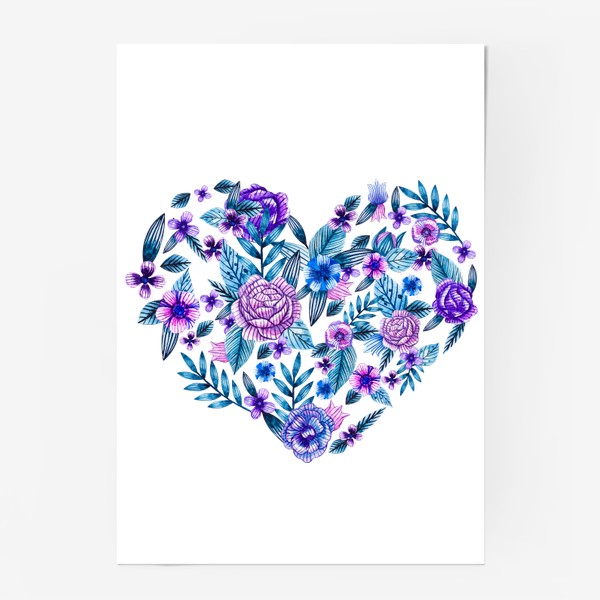 Постер «Цветочное сердце»