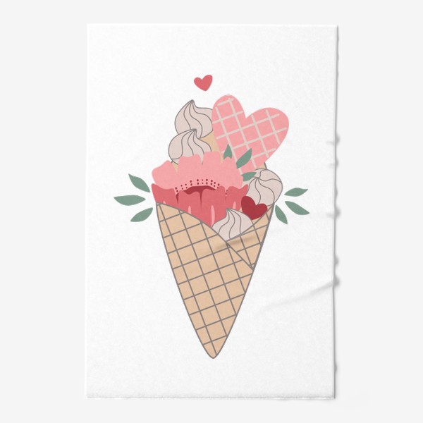 Полотенце «Мороженое букет День всех влюбленных»