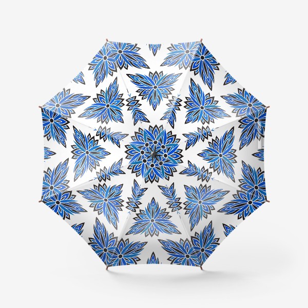 Зонт «Синие абстрактные цветы»