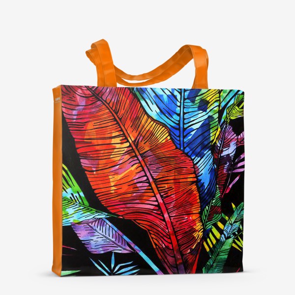 Сумка-шоппер «мозаика цвета на листьях»